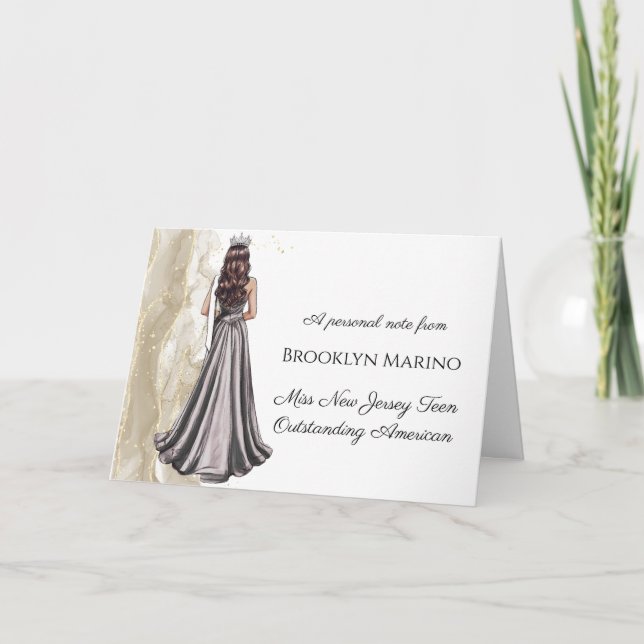 Teen Pageant Note Cards Contestant Portrait Card  (Front)