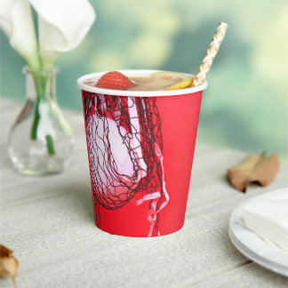 Teen Red Birthday Party Net & Volleyball Sports Paper Cups