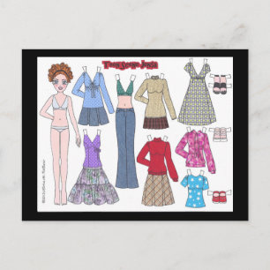 Teen Scene Jensa Paper Doll Postcard