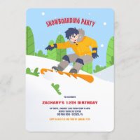 Teen Snowboarder Invitation