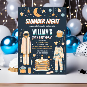 teen stars Sleepover Slumber Party 13th birthday Invitation