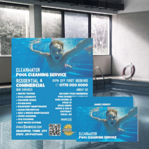 Teen Swimmer Portrait, Swimming Pool Cleaner Business Card