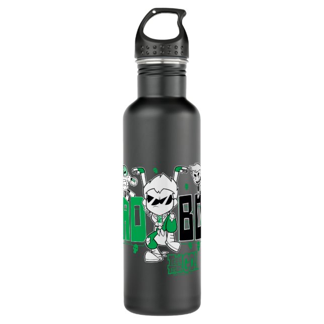 Teen Titans Go! | "Bad Boy" Robin, Cyborg, & BB 710 Ml Water Bottle (Front)