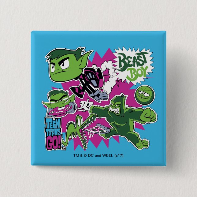 Teen Titans Go! | Beast Boy Shapeshifts 15 Cm Square Badge (Front)