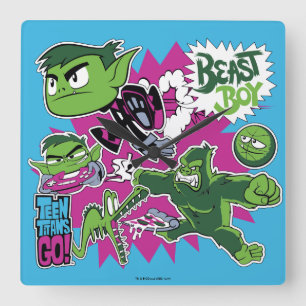 Teen Titans Go!   Beast Boy Shapeshifts Square Wall Clock
