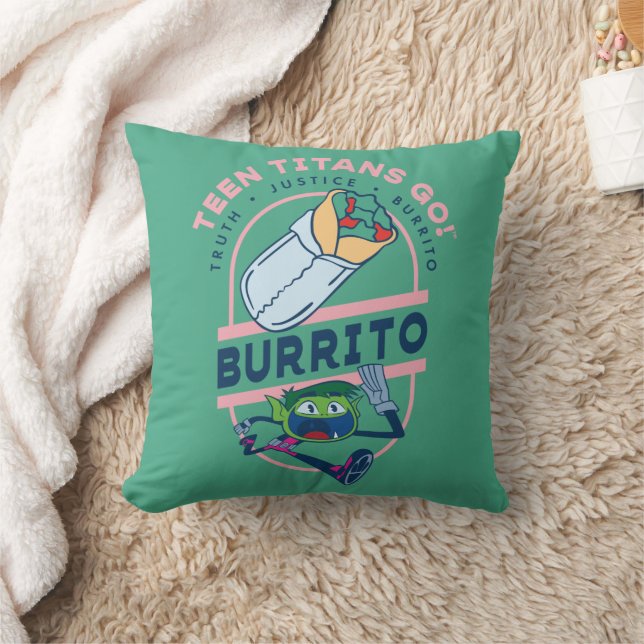 Teen Titans Go! Beast Boy "Truth Justice Burrito" Cushion (Blanket)