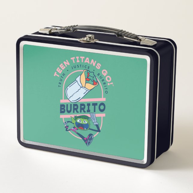 Teen Titans Go! Beast Boy "Truth Justice Burrito" Metal Lunch Box (Front)
