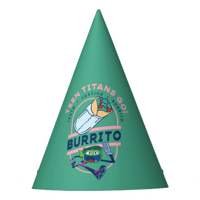 Teen Titans Go! Beast Boy "Truth Justice Burrito" Party Hat (Front)