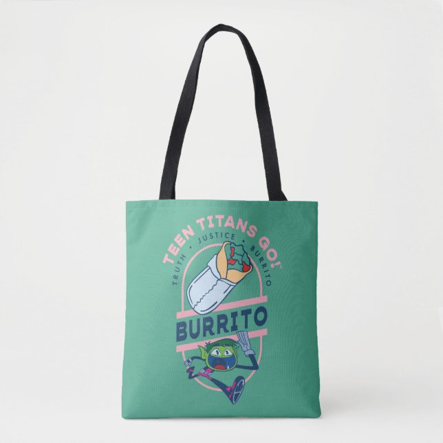 Teen Titans Go! Beast Boy "Truth Justice Burrito" Tote Bag (Front)
