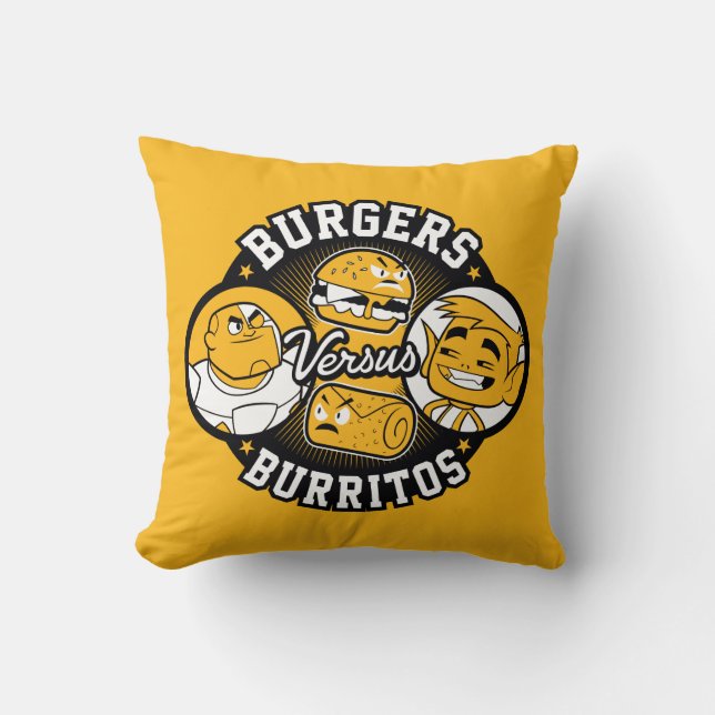Teen Titans Go! | Burgers Versus Burritos Cushion (Front)