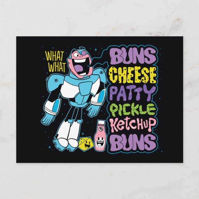 Teen Titans Go! | Cyborg Burger Rap Postcard (Front)