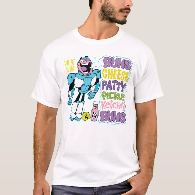 Teen Titans Go! | Cyborg Burger Rap T-Shirt (Front)