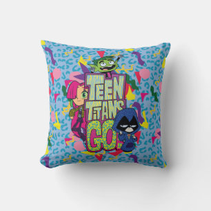 Teen Titans Go!   "Girls Girls" Animal Print Logo Cushion