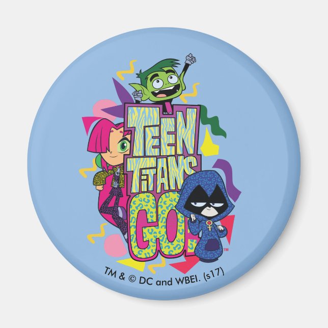 Teen Titans Go! | "Girls Girls" Animal Print Logo Magnet (Front)