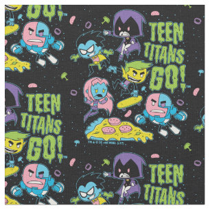 Teen Titans Go!   Gnarly 90's Pizza Graphic Fabric