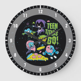 Teen Titans Go!   Gnarly 90's Pizza Graphic Large Clock