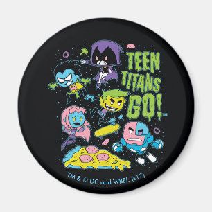Teen Titans Go!   Gnarly 90's Pizza Graphic Magnet