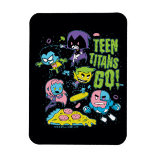 Teen Titans Go!   Gnarly 90's Pizza Graphic Magnet