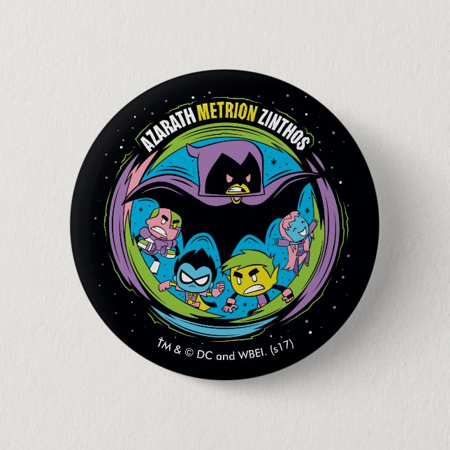 Teen Titans Go! | Raven "Azarath Metrion Zinthos" 6 Cm Round Badge (Front)