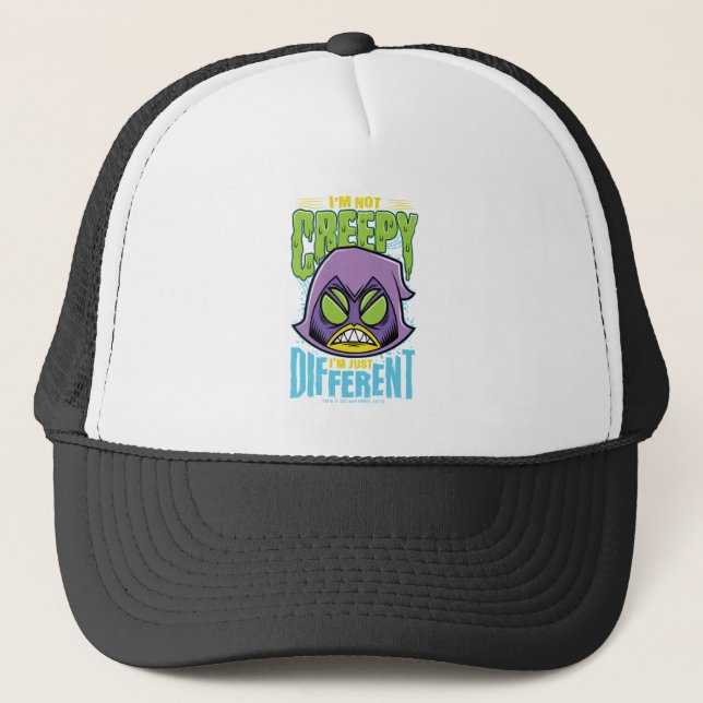 Teen Titans Go! | Raven "Not Creepy I'm Different" Trucker Hat (Front)