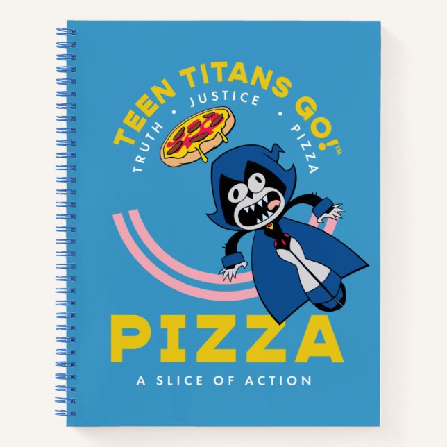 Teen Titans Go! Raven "Truth Justice Pizza" Notebook (Front)