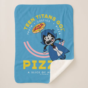 Teen Titans Go! Raven "Truth Justice Pizza" Sherpa Blanket