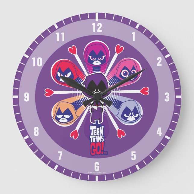 Teen Titans Go! | Raven's Emoticlones Large Clock (Front)