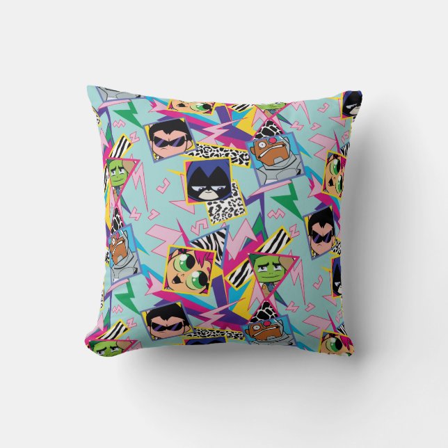 Teen Titans Go! | Retro 90's Group Collage Cushion (Front)