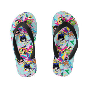 Teen Titans Go! Retro 90's Group Collage Kid's Thongs