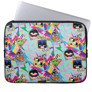 Teen Titans Go!   Retro 90's Group Collage Laptop Sleeve