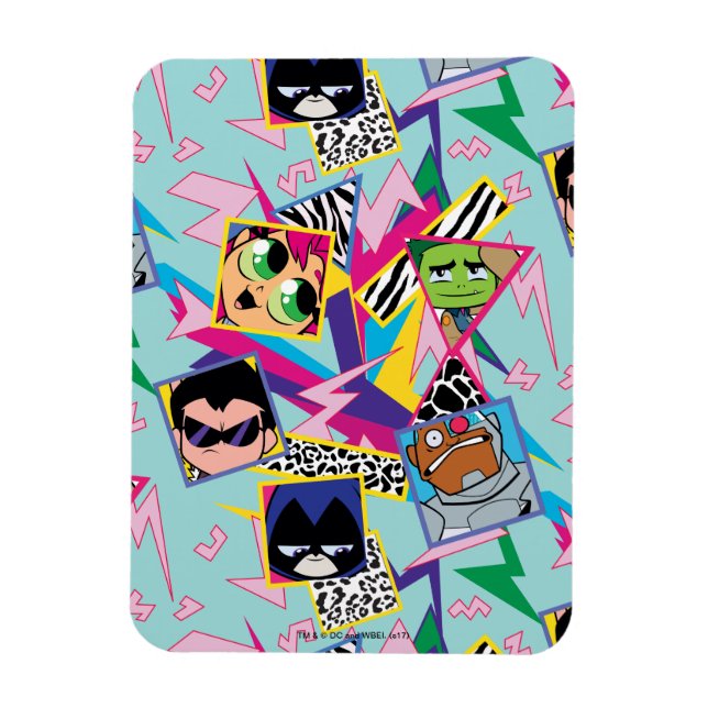 Teen Titans Go! | Retro 90's Group Collage Magnet (Vertical)