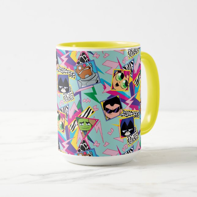 Teen Titans Go! | Retro 90's Group Collage Mug (Front Right)