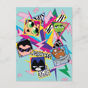 Teen Titans Go! Retro 90's Group Collage Postcard