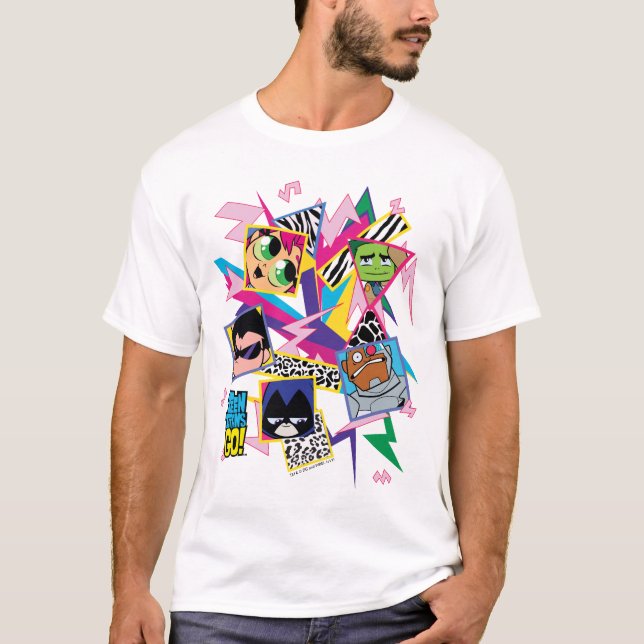 Teen Titans Go! | Retro 90's Group Collage T-Shirt (Front)