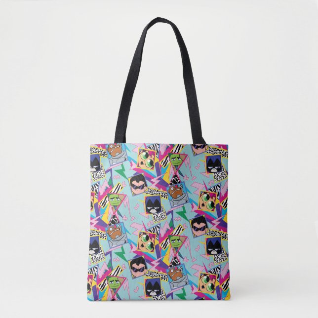 Teen Titans Go! | Retro 90's Group Collage Tote Bag (Front)