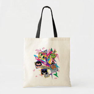 Teen Titans Go!   Retro 90's Group Collage Tote Bag