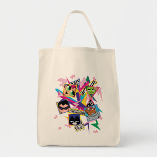 Teen Titans Go!   Retro 90's Group Collage Tote Bag