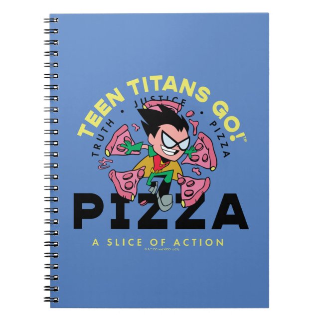Teen Titans Go! Robin "Truth Justice Pizza" Notebook (Front)