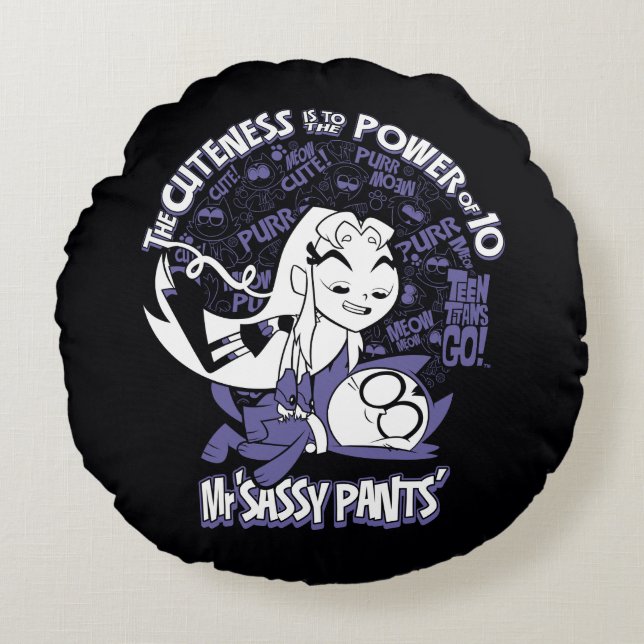 Teen Titans Go! | Starfire & Mr Sassy Pants Round Cushion (Front)