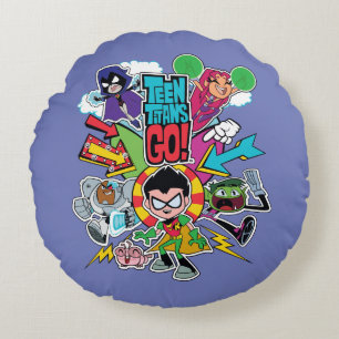 Teen Titans Go!   Team Arrow Graphic Round Cushion