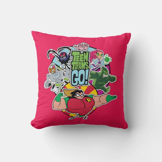 Teen Titans Go! | Team Group Graphic Cushion (Front)