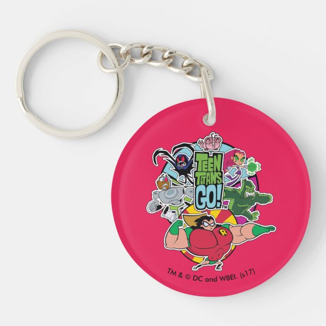 Teen Titans Go! | Team Group Graphic Key Ring (Front)