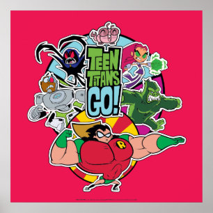 Teen Titans Go!   Team Group Graphic Poster
