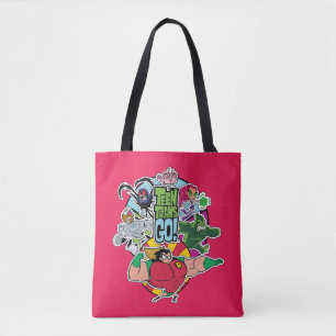 Teen Titans Go!   Team Group Graphic Tote Bag