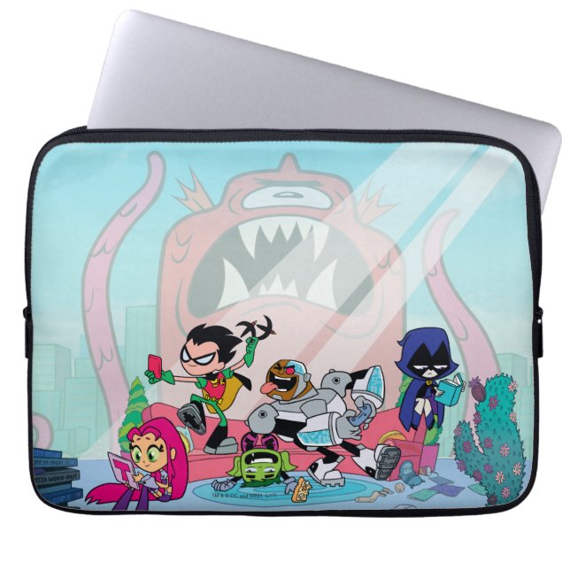 Teen Titans Go! | Tentacled Monster Approaches Laptop Sleeve (Front)