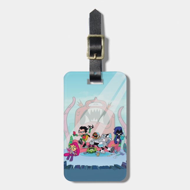 Teen Titans Go! | Tentacled Monster Approaches Luggage Tag (Front Vertical)