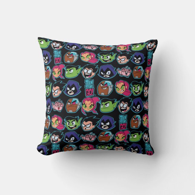 Teen Titans Go! | Titans Head Pattern Cushion (Front)