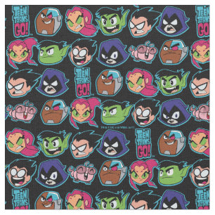 Teen Titans Go!   Titans Head Pattern Fabric