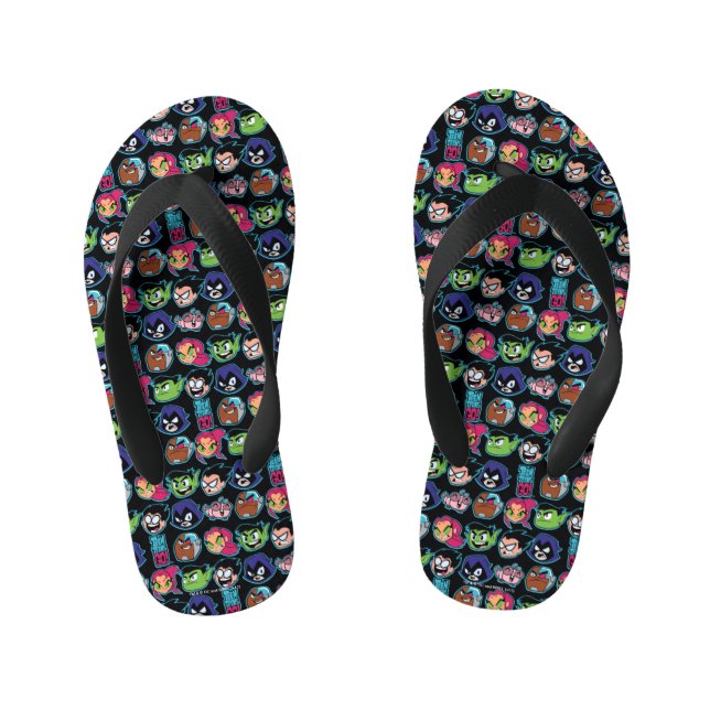 Teen Titans Go! | Titans Head Pattern Kid's Thongs (Footbed)