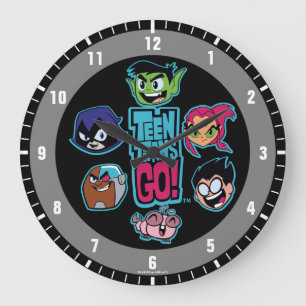 Teen Titans Go!   Titans Head Pattern Large Clock